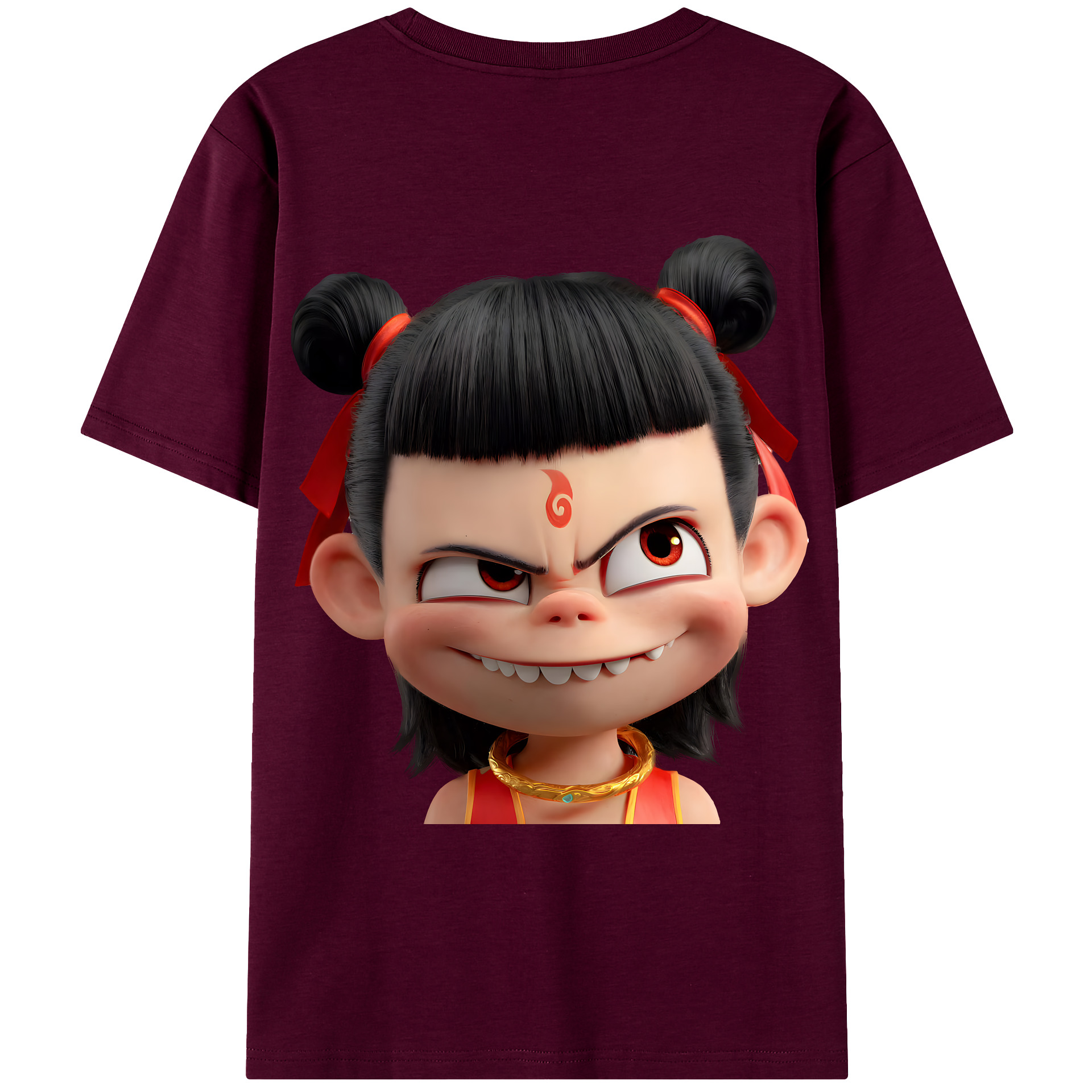 （画像用） Ne Zha 2 ナタ 魔童の大暴れ レディース半袖Tシャツ(バックプリント)